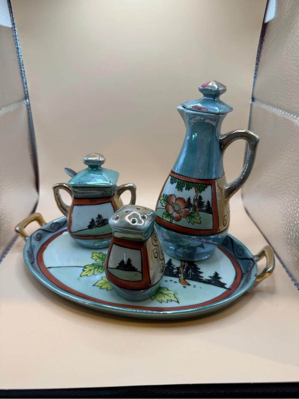 Vintage TT Takito Lusterware Condiment Set